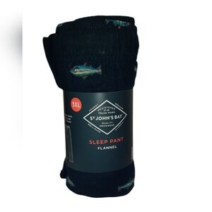 NWT! St. John's Bay Navy Blue Fish Print Flannel Sleep Pants size 3XL